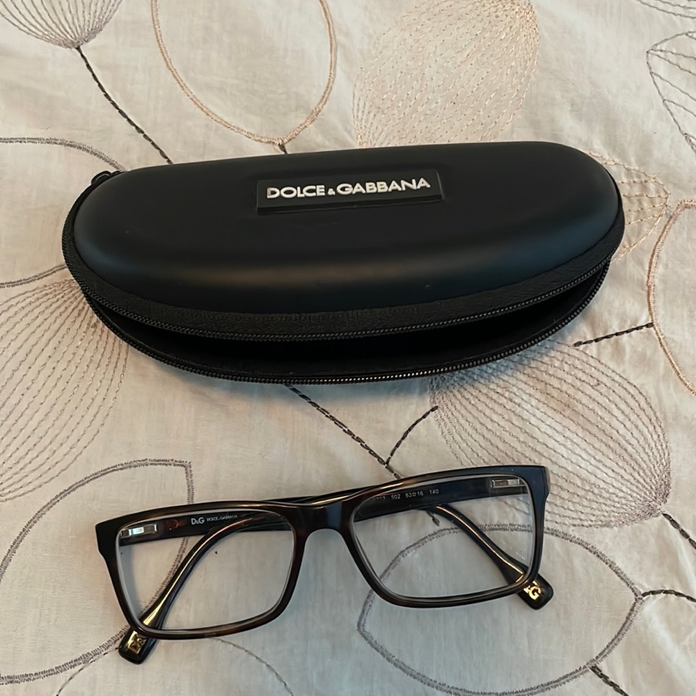 Dolce & Gabbana brown tortoise eyeglasses with case